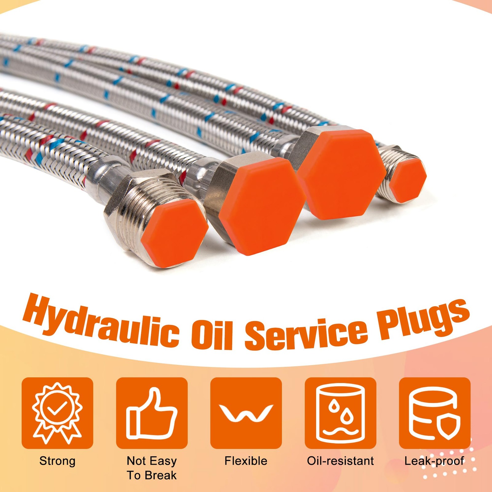 35PCS Hydraulic Oil Service Plugs, Drip-Proof Rubber Hydraulic Hose Plug Kit …