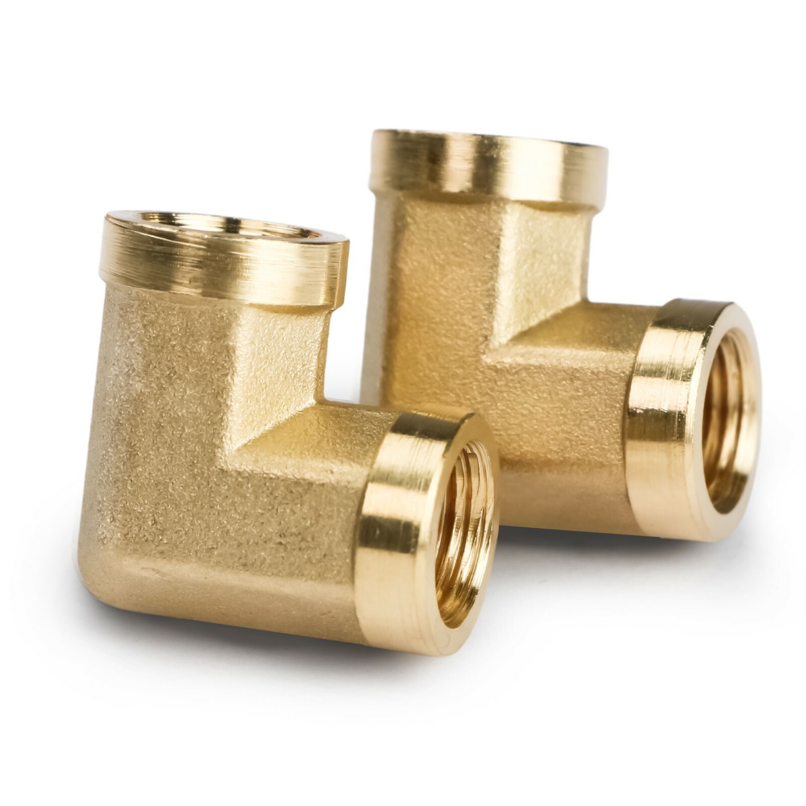 U.S. Solid 90 Degree Elbow Brass Fitting NPT 1/8″ Female x 1/8″ Female, 2pcs