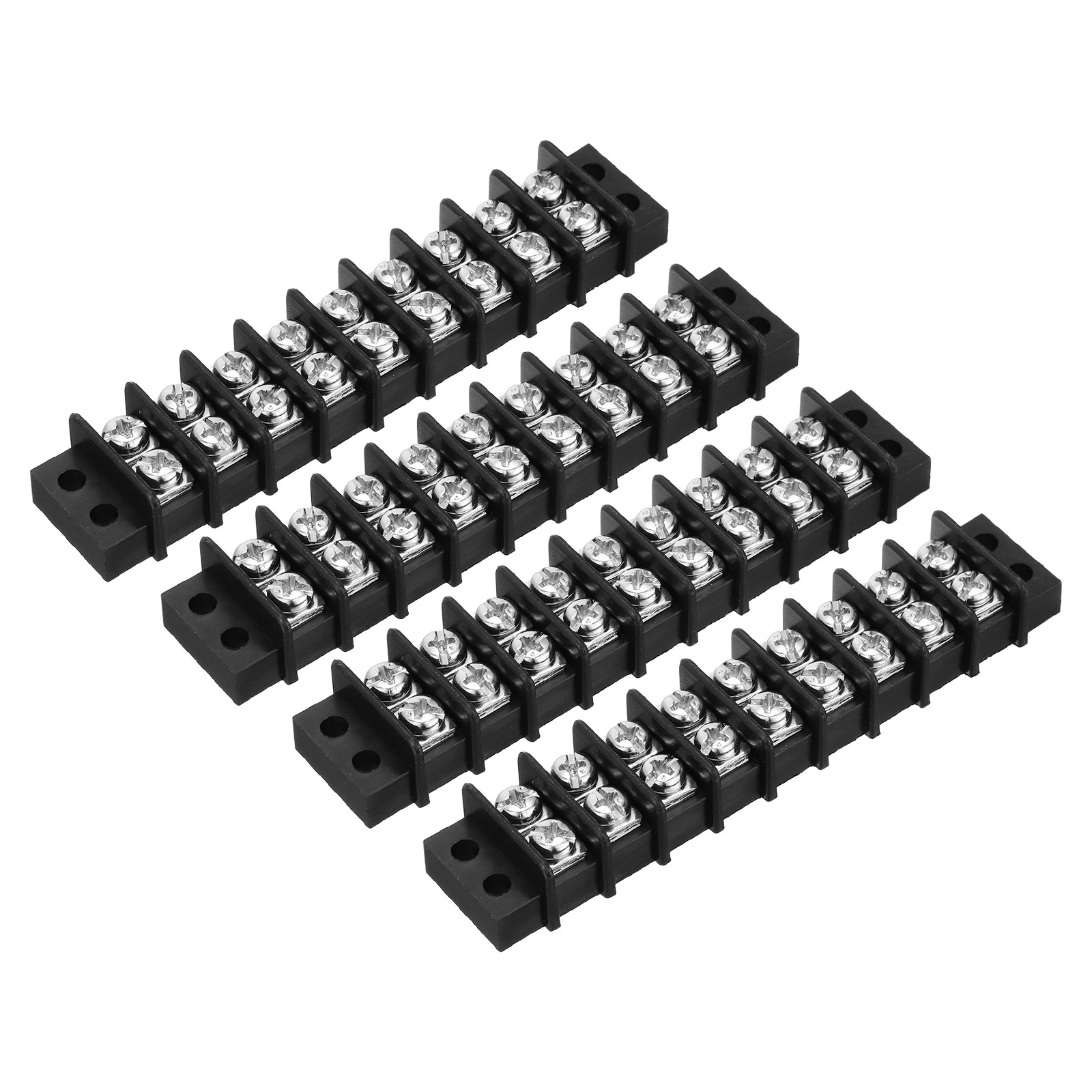 4 Pcs 9 Positions Terminal Block 300V 20A 9.5mm Pitch Dual Rows Strip