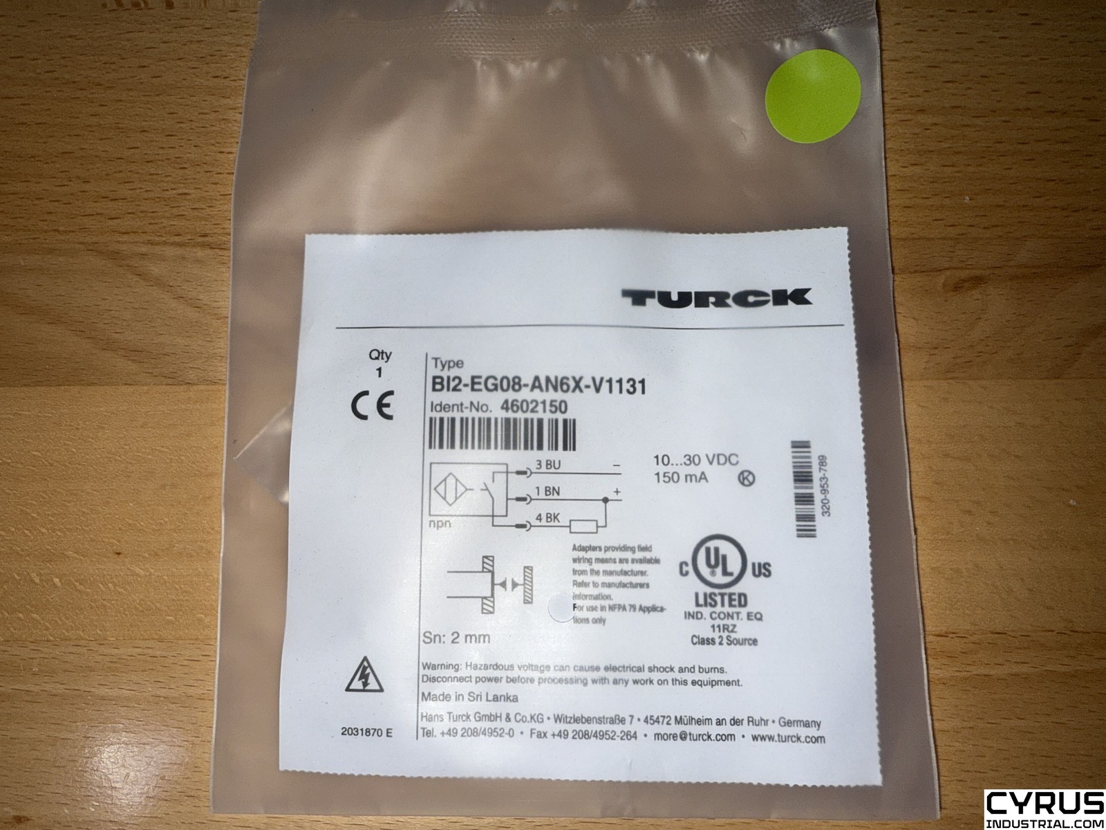 BI2-EG08-AN6X-V1131 | 4602150 [Factory New] Made in Sri Lanka Inductive Sensor