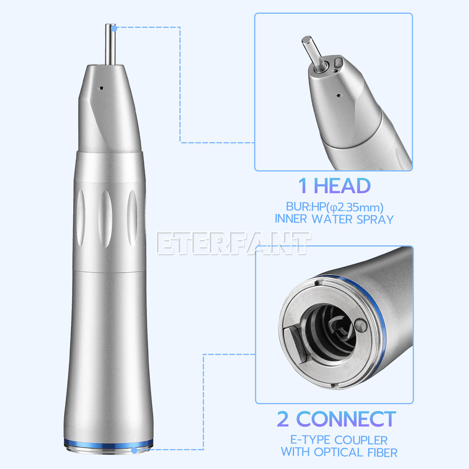 ENTERFANT Dental 1:1/20:1 Implant LED Fiber Optic Contra Angle Handpiece