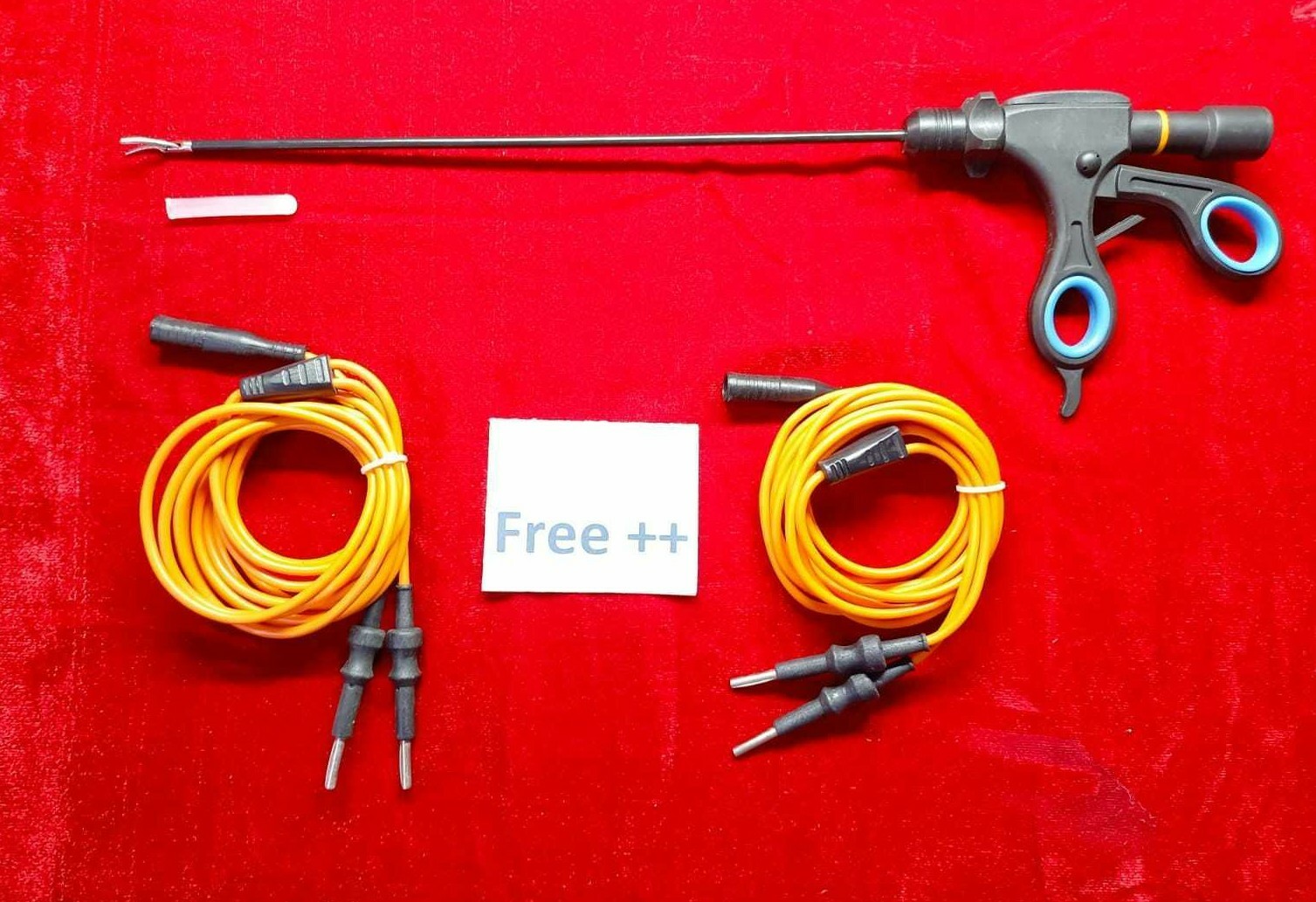 Laparoscopic Bipolar Sealer Cutter Silver Jaw 5mm With Bipolar Cable 2pc Free