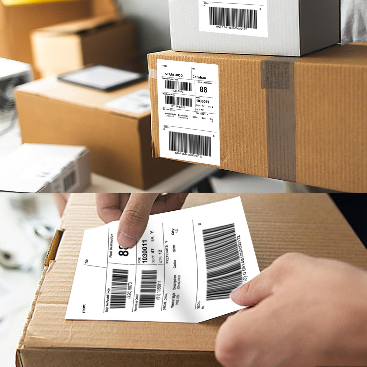 Fanfold 4″ x 6″ Direct Thermal Labels Perforated for Zebra Rollo MUNBYN Printers
