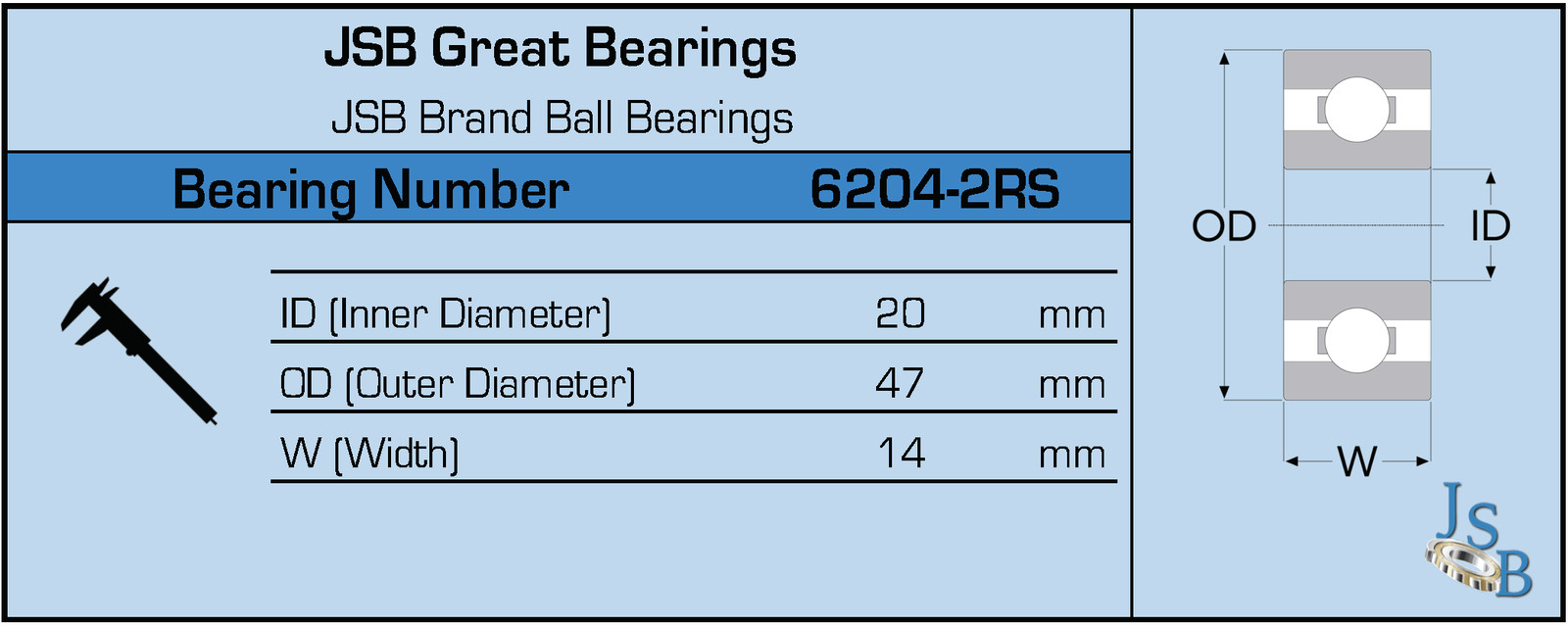 (Qty. 20) 6204-2RS High Quality Two Side Sealed Ball Bearings 20x47x14 6204RS