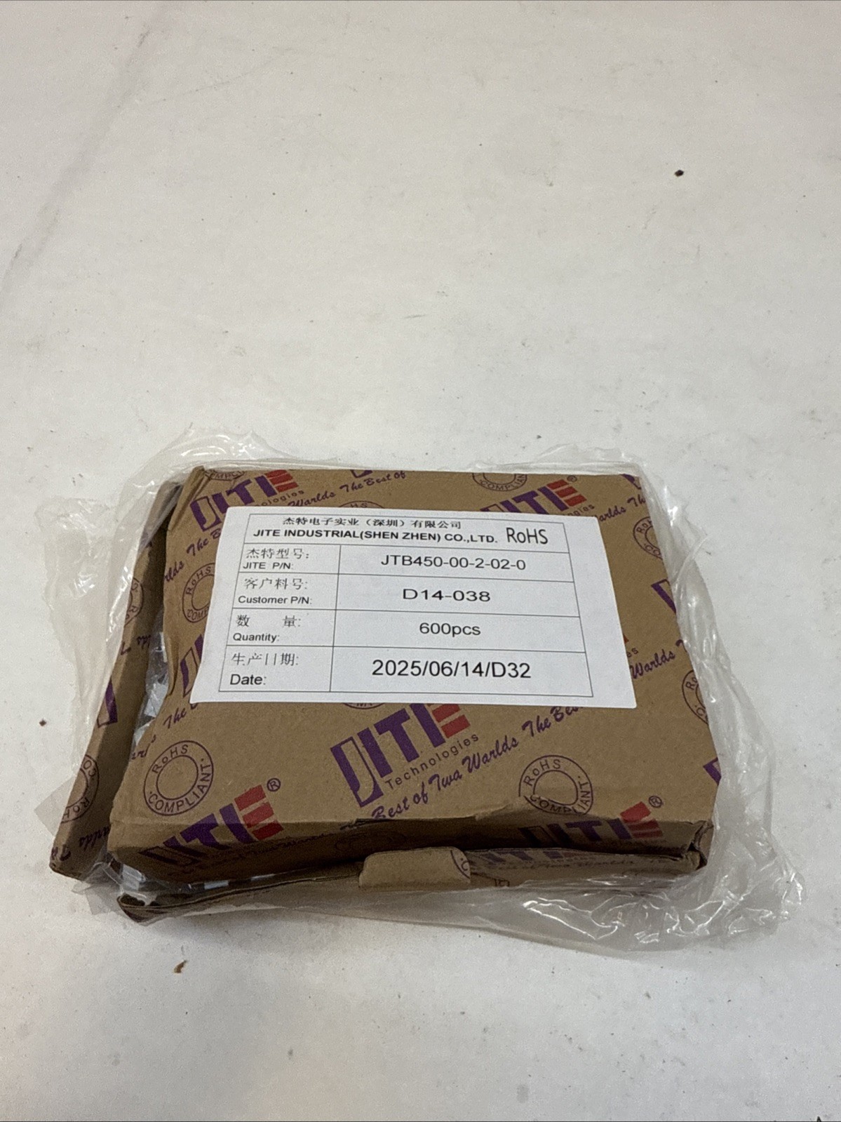 HITE Industrial Connectors 600 Piece Pack JTB450-00-2-18-0 14-825 White