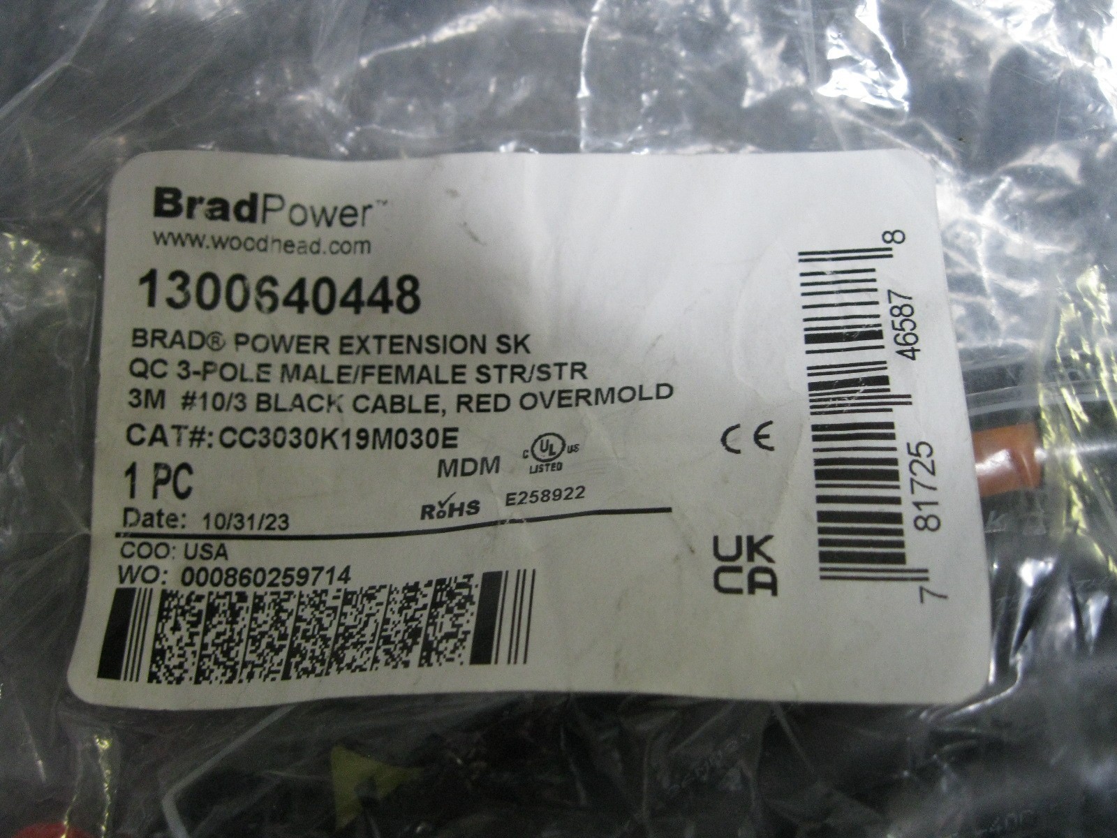 Brad Power 1300640448 Double Ended Cordset