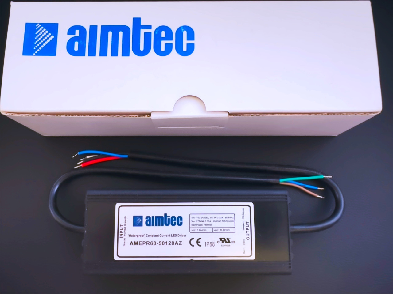 AMEPR60-50120AZ Aimtec LED Driver Power Supply 36-50V 1.2A 60W IP68 AC-DC DC-DC