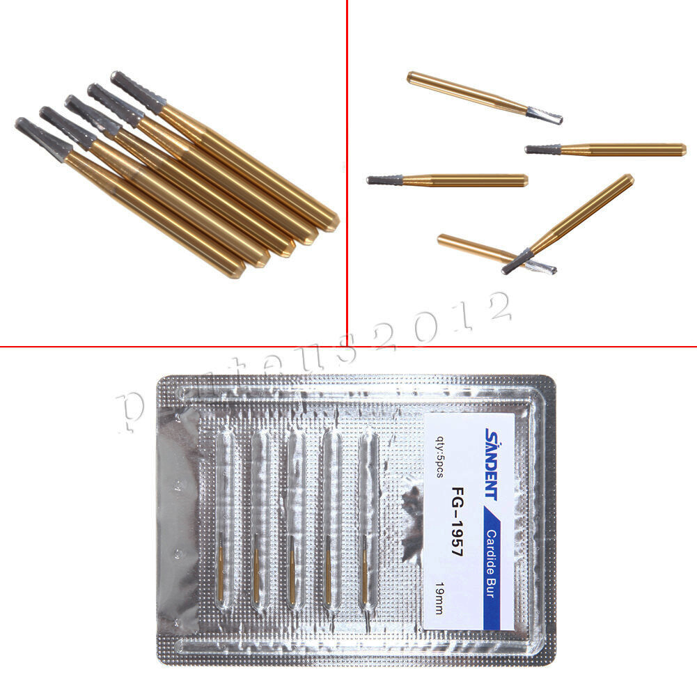 5PCS/Pack FG-1957 High Speed Dental Tungsten Steel Crown Metal Cutting Burs
