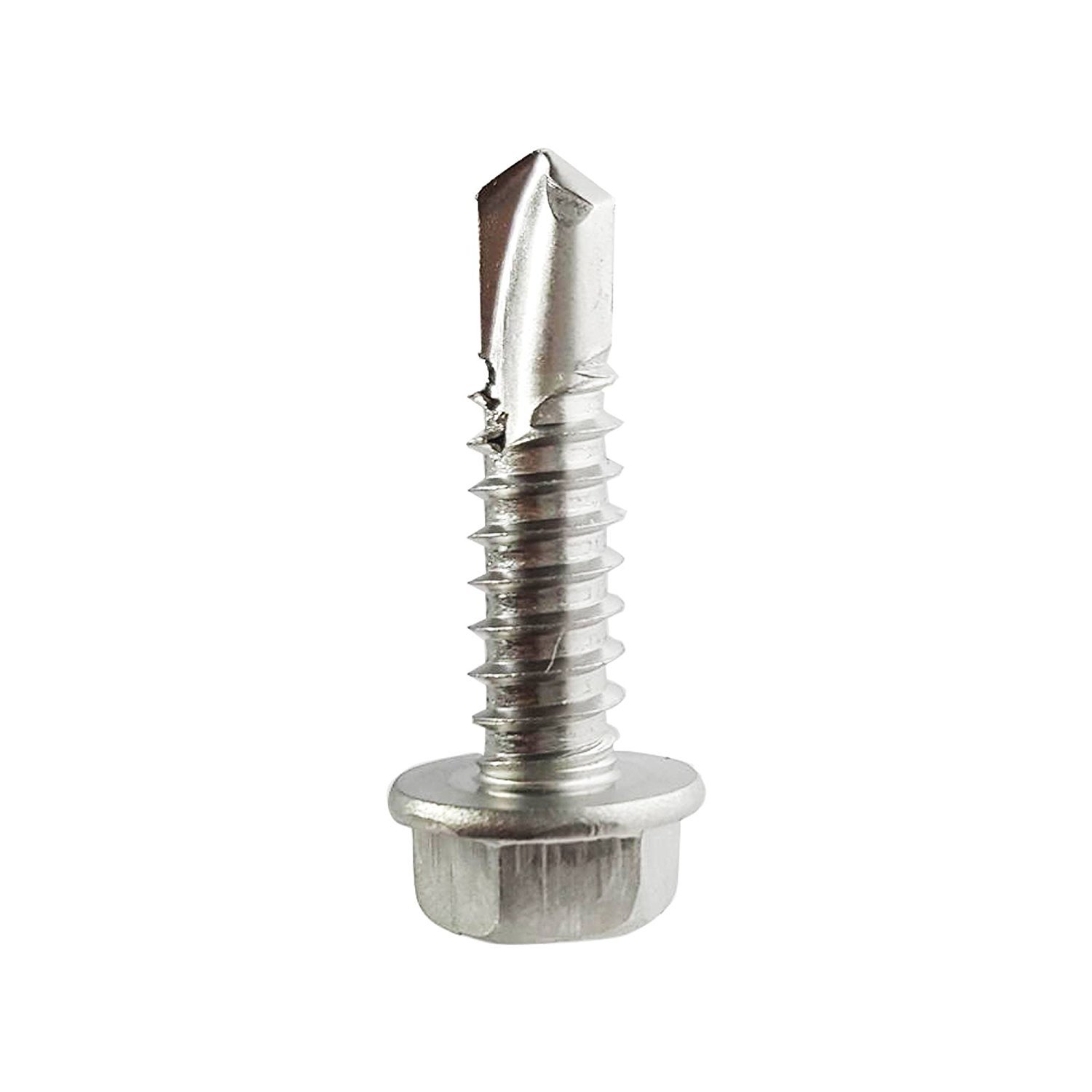 #10 Hex Washer Head Self Drilling Sheet Metal Tek Screws 410 Stainless Steel