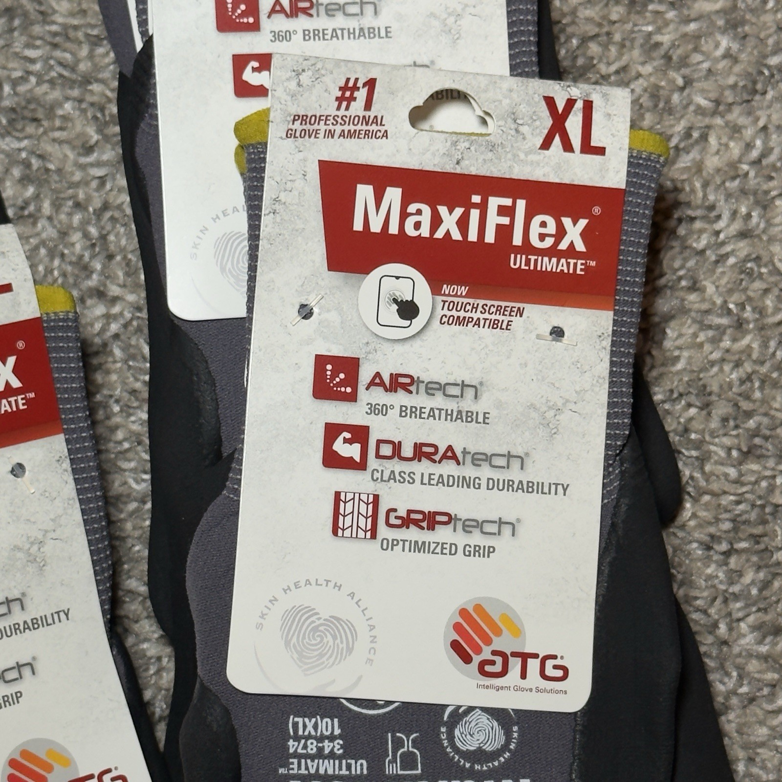 MaxiFlex Ultimate Men’s XL Seamless Knit Nylon/Lycra Glove 34-874T/XL Set Of 8