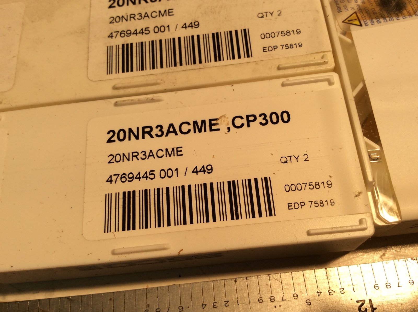 12 pc SECO 20NR3ACME CP300 ACME Thread Carbide Inserts EDP 75819 New (132)