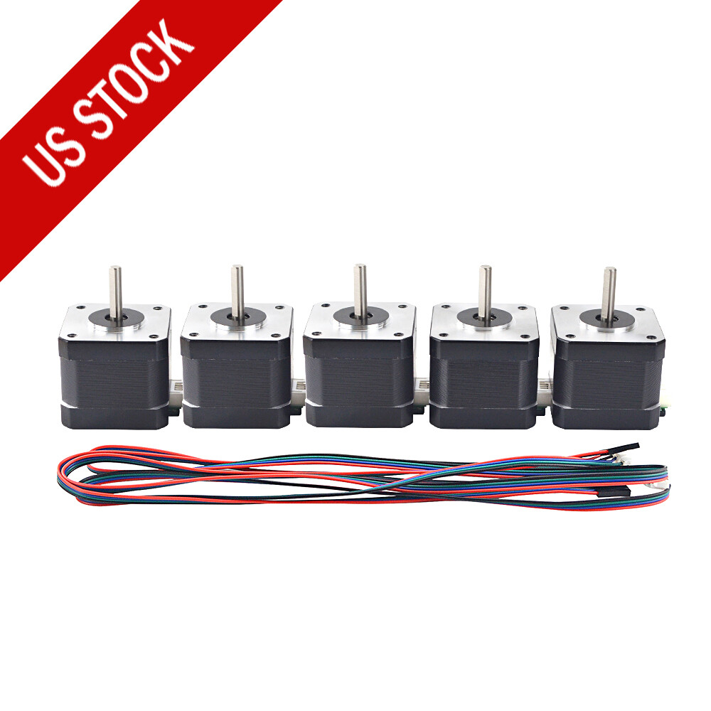 5PCS Nema 17 Stepper Motor 42mm 62oz.in 1.7A Bipolar 1.8deg for 3D Printer