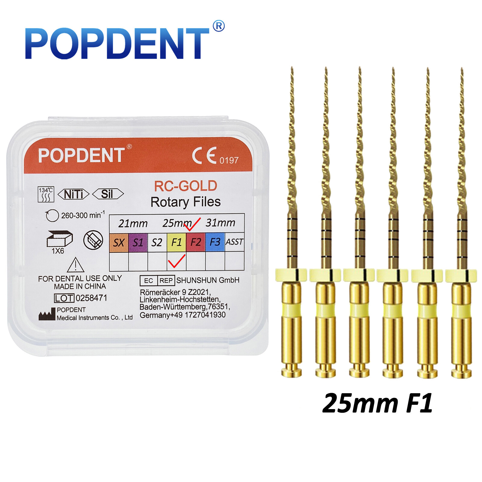 Dental Endo Rotary Files X-Pro Gold Taper NITI Endodontic Root Files POPDENT