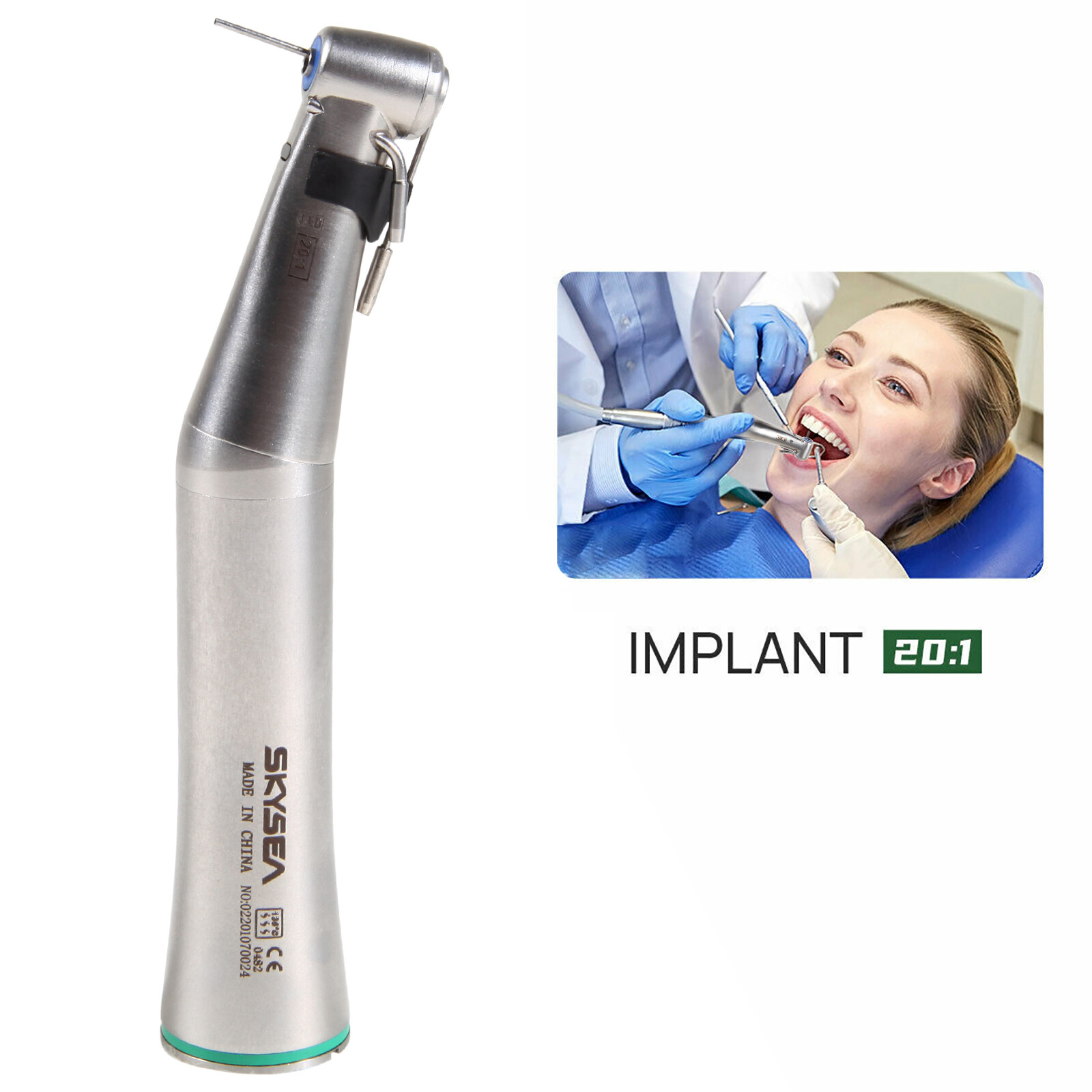 20:1 Detachable Dental Reduction Implant Contra angle handpiece E-generator LED