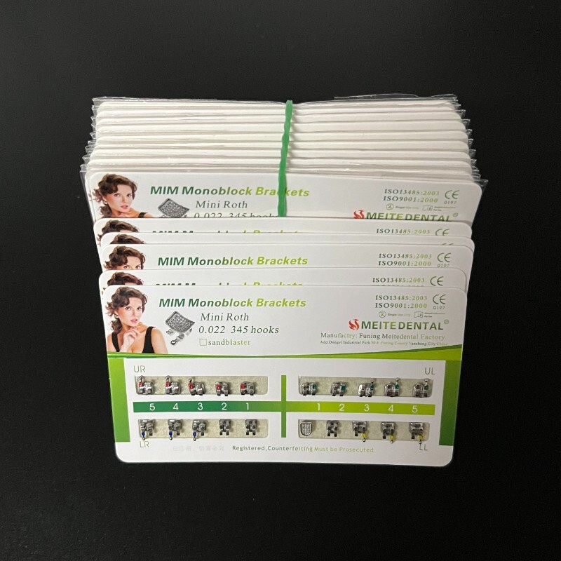 10Sets Dental Orthodontic Brackets MIM Monoblock Mini Roth/MBT 022/018 345 Hooks
