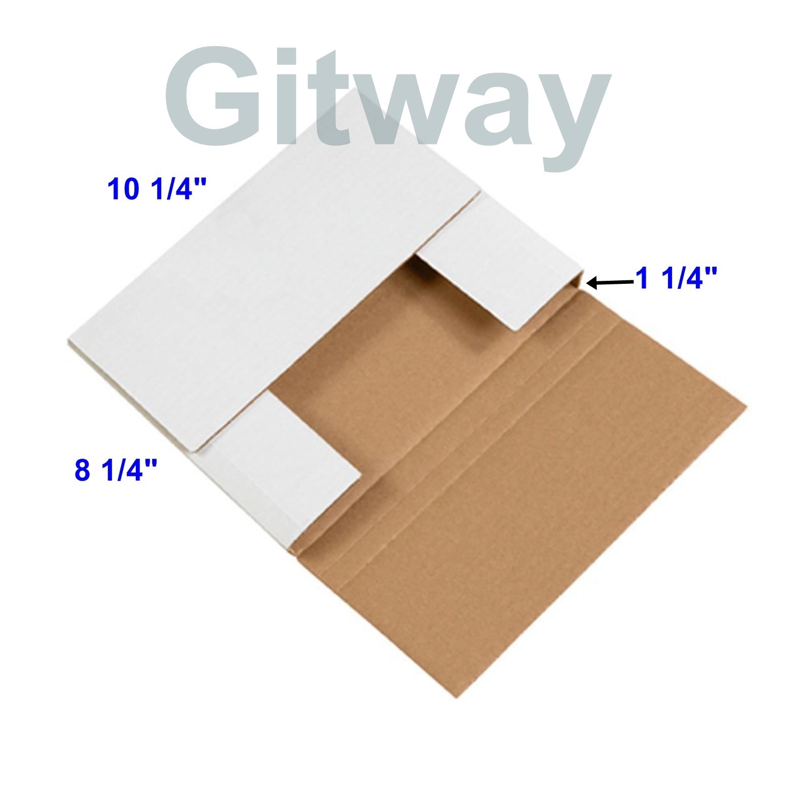 50- 10 1/4 x 8 1/4 x 1 1/4″ Multi Depth Cardboard Book Mailer Shipping Box Boxes