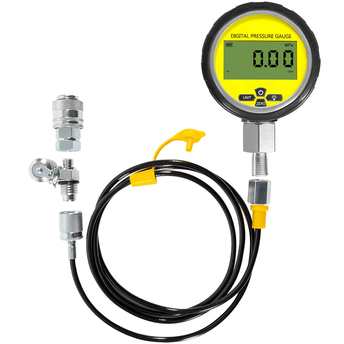 10000PSI Digital Hydraulic Pressure Gauge Test Coupling Kit 1/4 NPT 700BAR/70Mpa