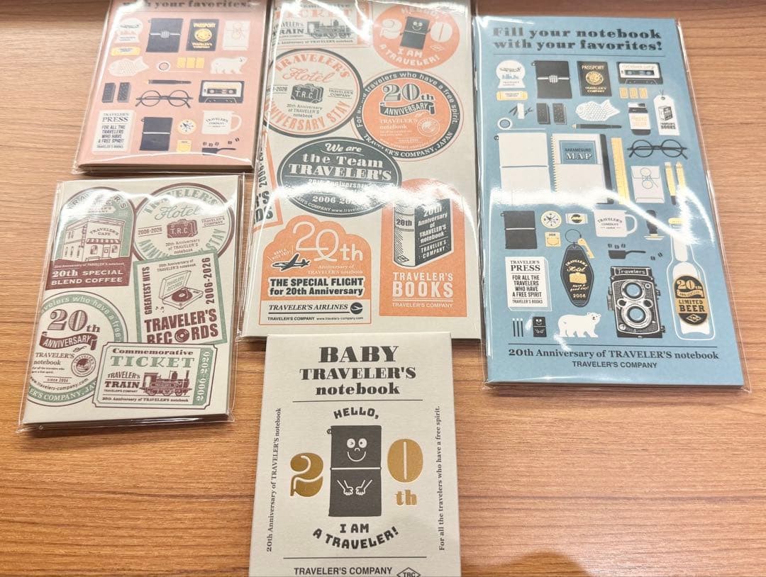 Traveler’s Notebook 20th Anniversary Refill Baby 5pcs Set Traveler’s Company