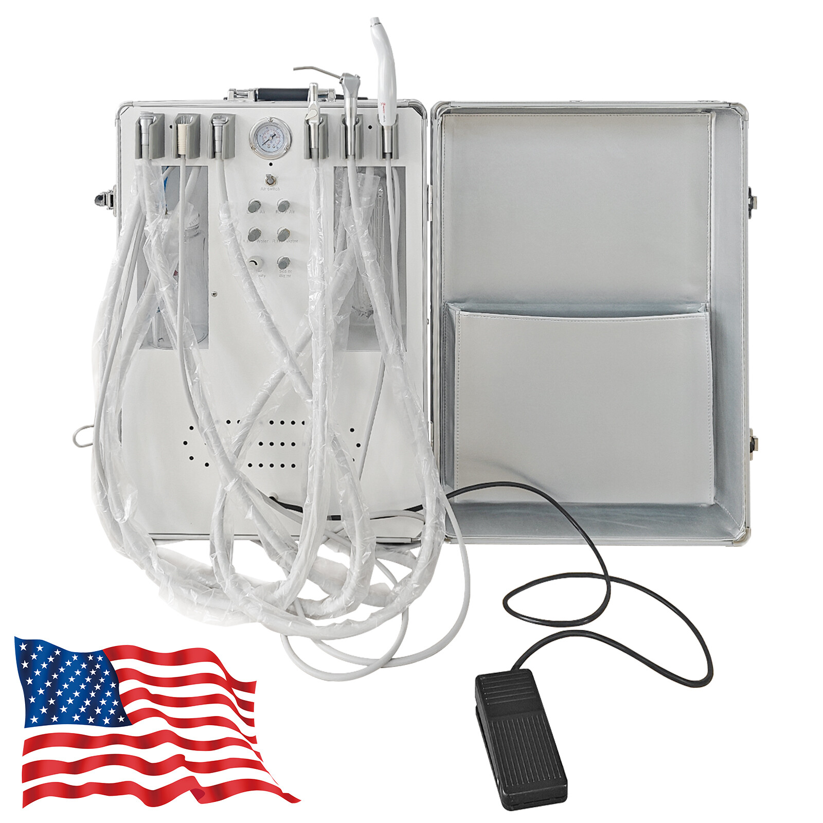 ETERFANT Portable Dental Unit 4H Air Compressor Curing Light Ultrasonic Scales