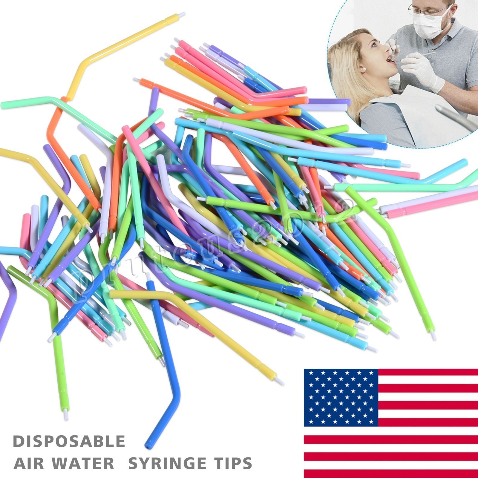 4000 White Air Water Syringe Tips Suction Dental Disposable (16 Bags of 250)