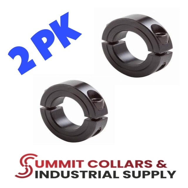 1-1/2” ID Bore DOUBLE SPLIT STEEL (2 PCS) CLAMPING SHAFT COLLAR BLACK OXIDE