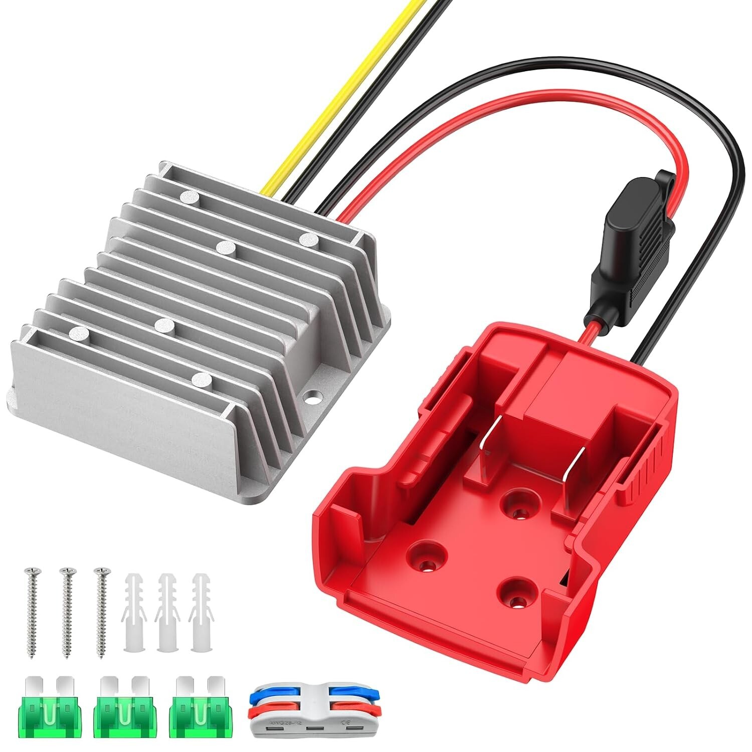 18V to 12V Step-Down Converter for Milwaukee M18 Battery Adapter DC 12V 20A 24
