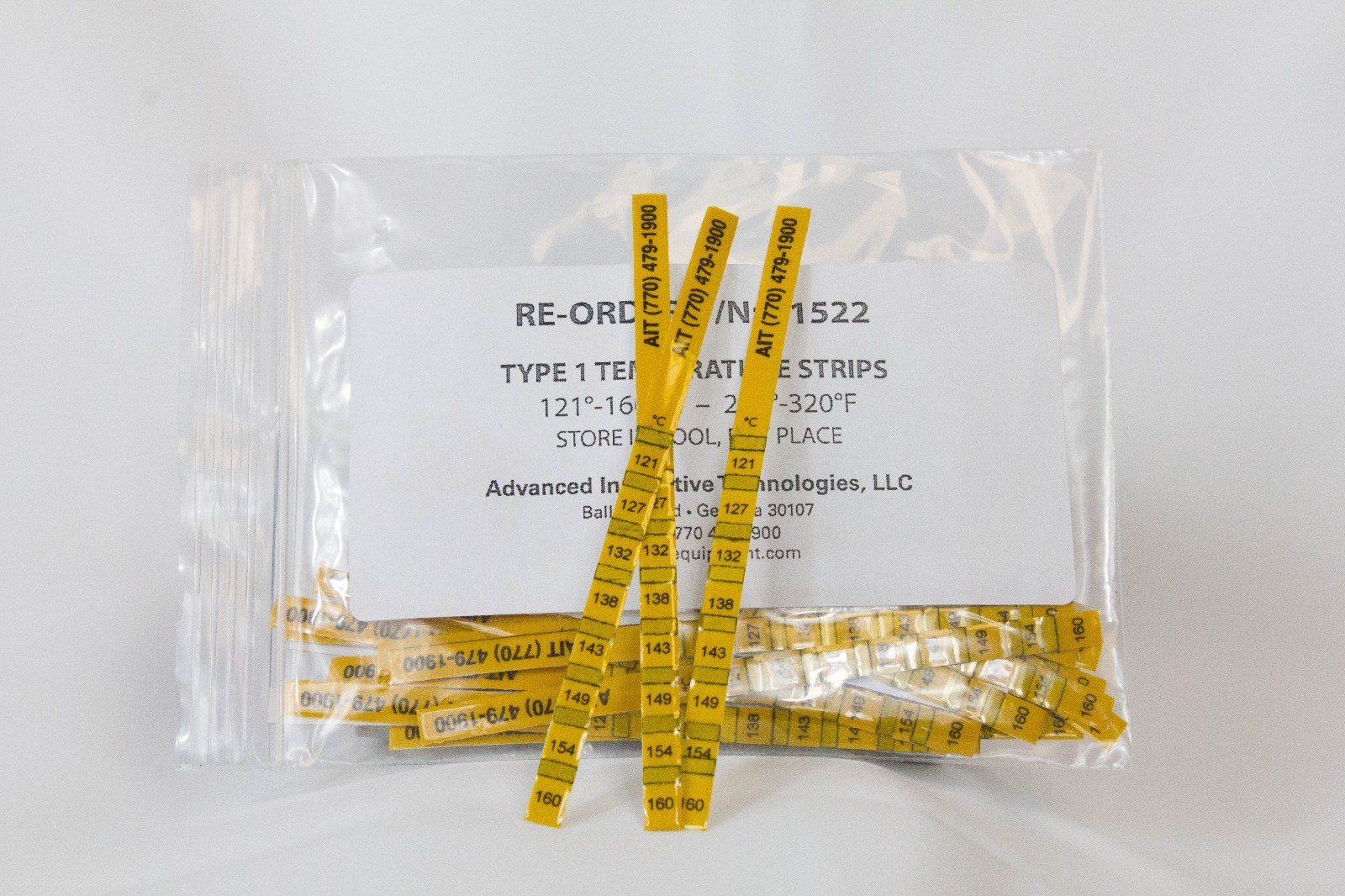 40 PC TEMPERATURE Calibration STRIPS 121-160 C / 250-320 F Indicator