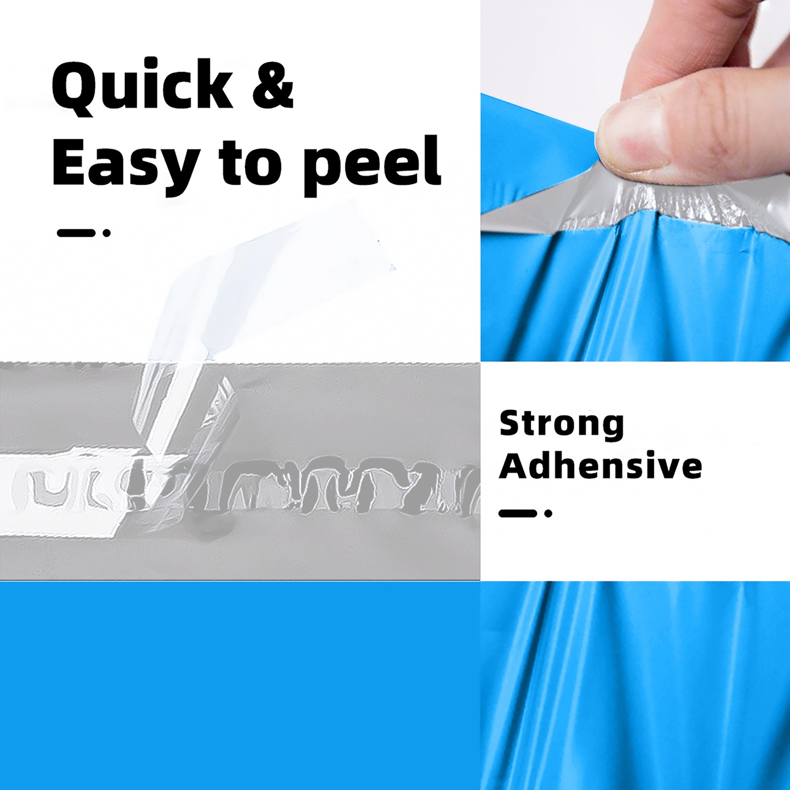 Blue Poly Mailers Shipping Bags – 6×9 7.5×10.5 9×12 10×13 12×15.5 14.5×19 24×24