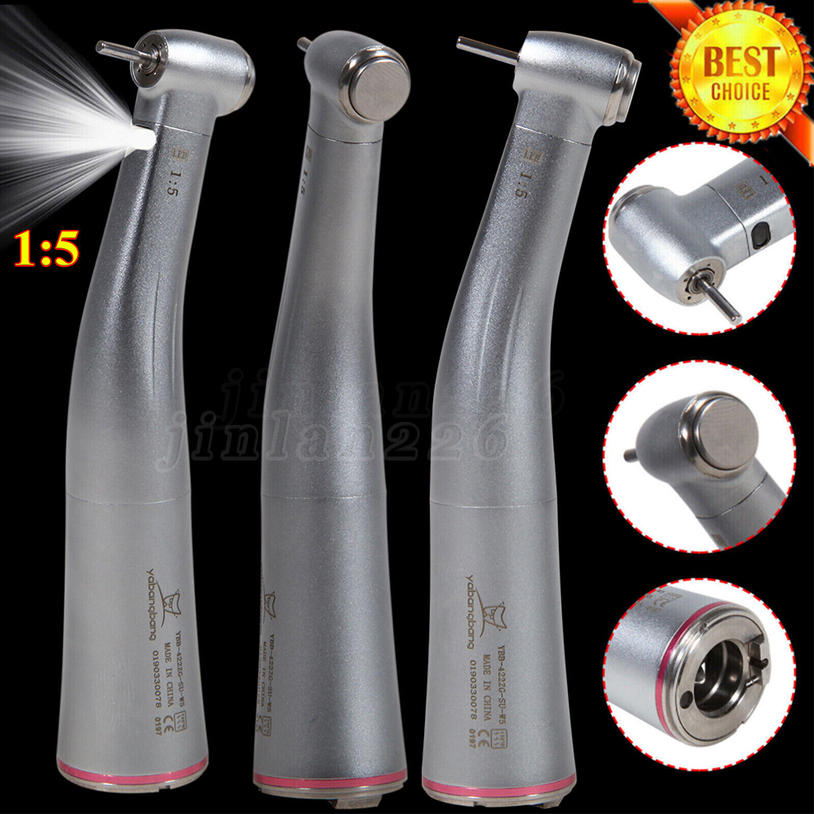 Dental 1:5 LED Contra Angle Increasing Handpiece Fit KaVo NSK Electric Motor USA