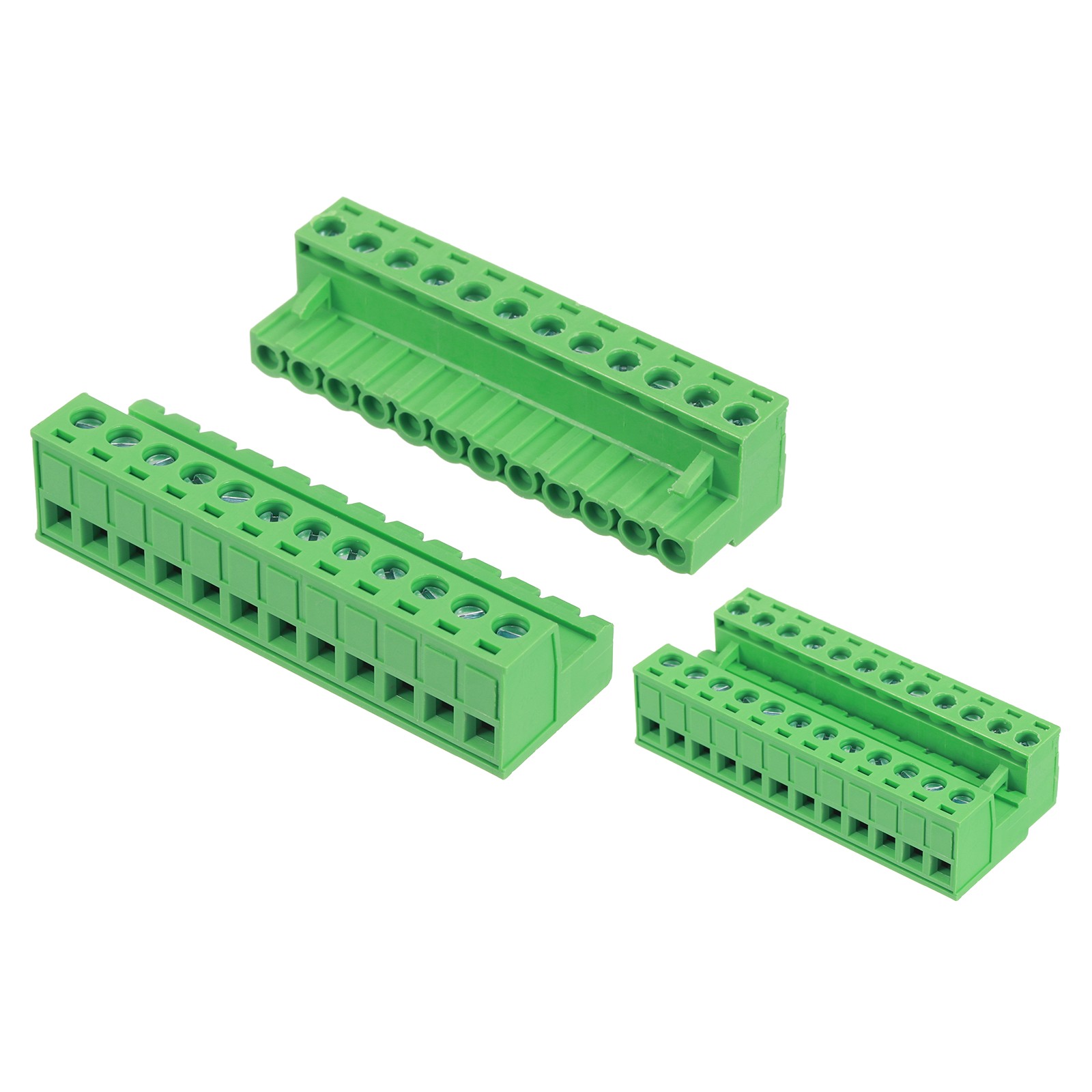 12 Pin 5mm 0.2 Inch Pitch PCB Mount Screw Terminal Male Female, Green