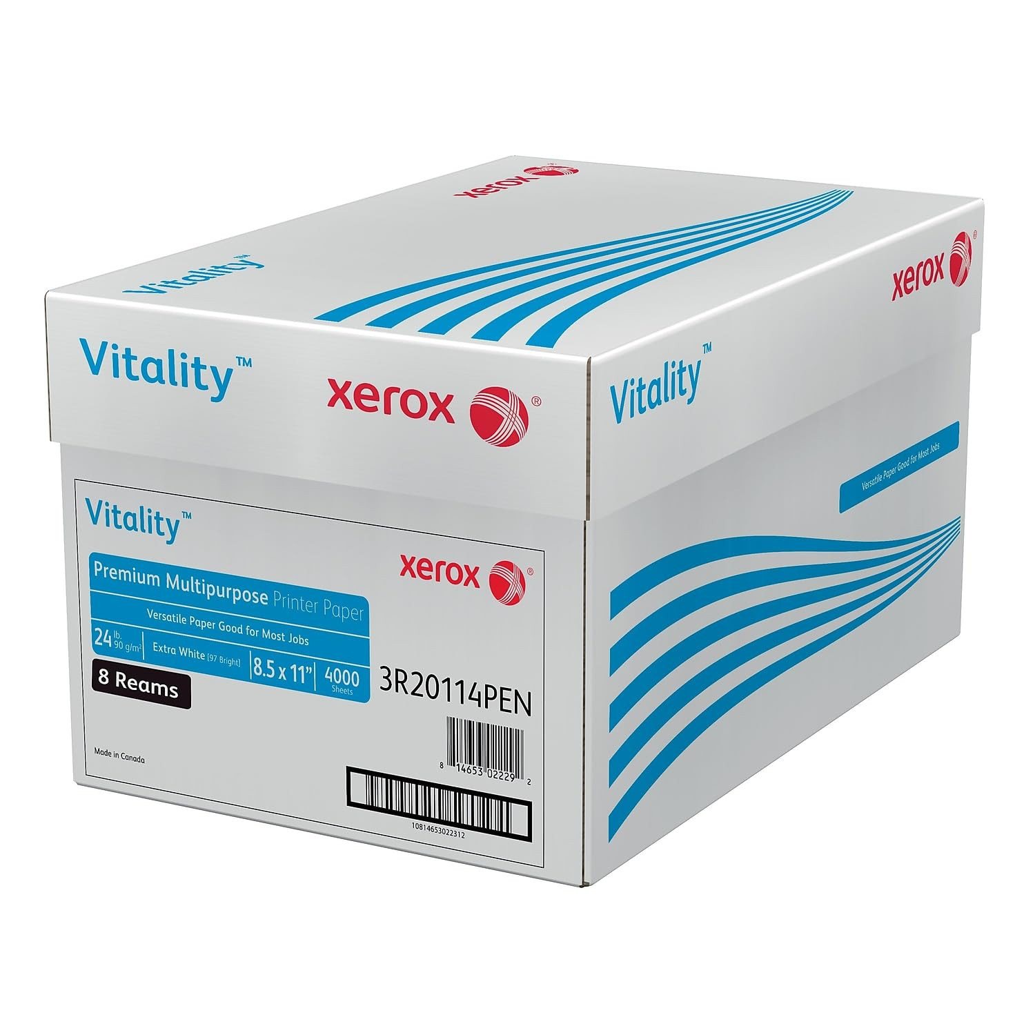 Xerox Vitality 8.5-Inch X 11-Inch Premium Multipurpose Paper, 24 Lbs., 97 Bright