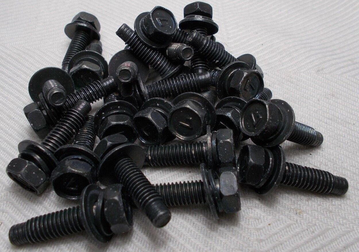 M6 6mm X 1.00 Coarse X 16mm Thread Hex Washer Head Bolt Lot Of 25 Bolts