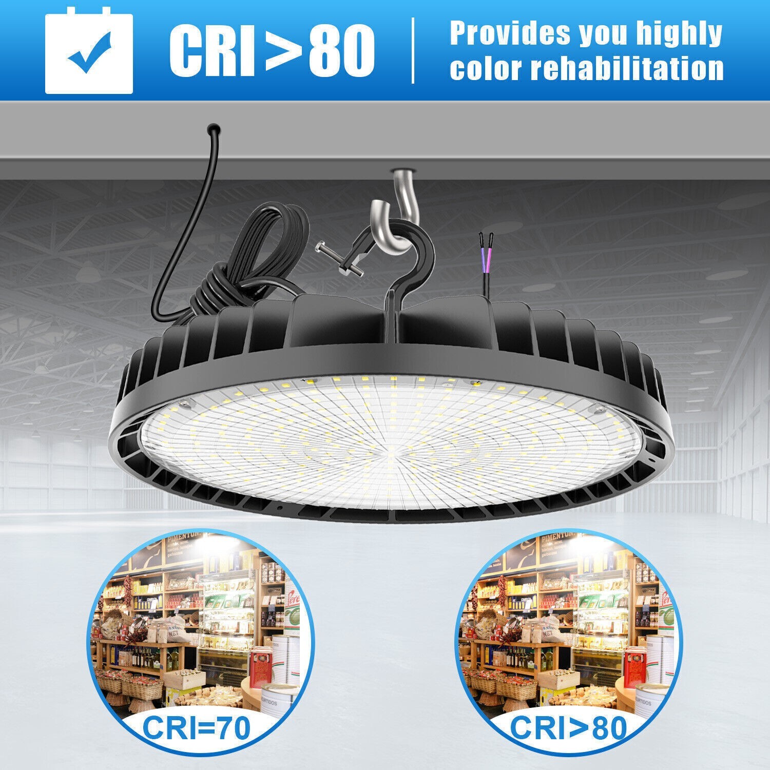 240W UFO LED High Bay Light Commercial Warehouse Factory Led Shop Light 36,000LM