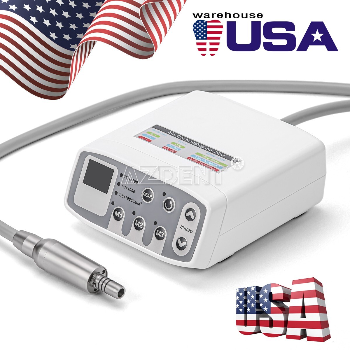 AZDENT Dental Electric LED Brushless Micro Motor Micromotor Internal Spray 4Hole
