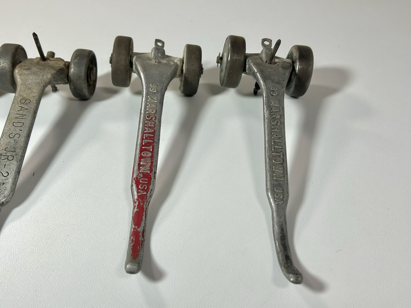 Vtg Lot 4 Marshalltown Skate Wheel Joint Raker Tool Bricklayer Masonry