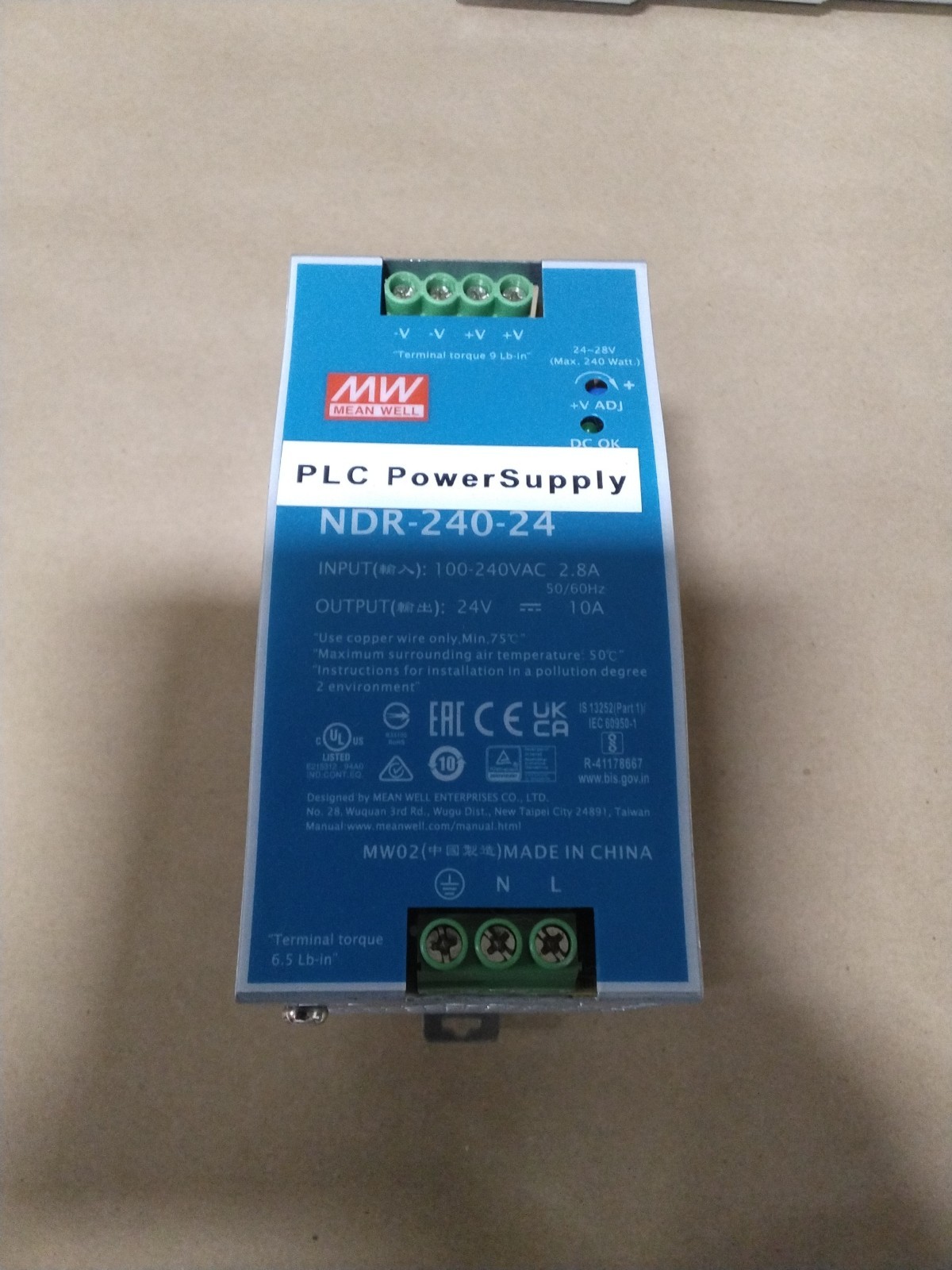 Mean Well NDR-240-24 DIN Rail Power Supply