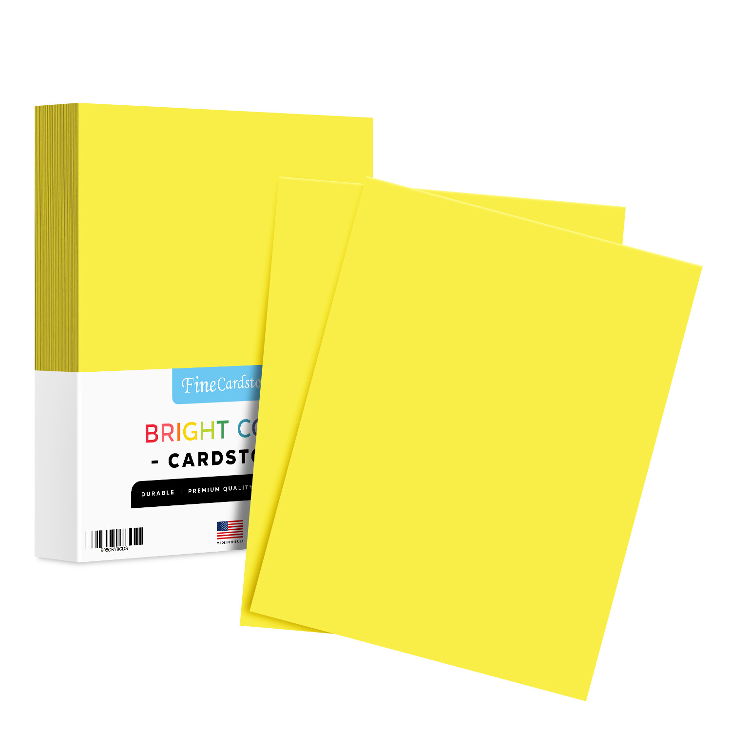 Lift-Off Lemon Bright Color Cardstock, 65lb Cover (176GSM), 8.5 x 11, 250 Sheets