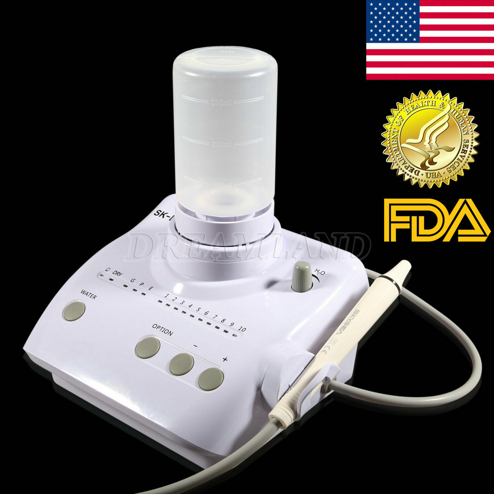 SK-E1 Dental Ultrasonic Electric Scaler 2*Water Bottles Fit Cavitron EMS Tips