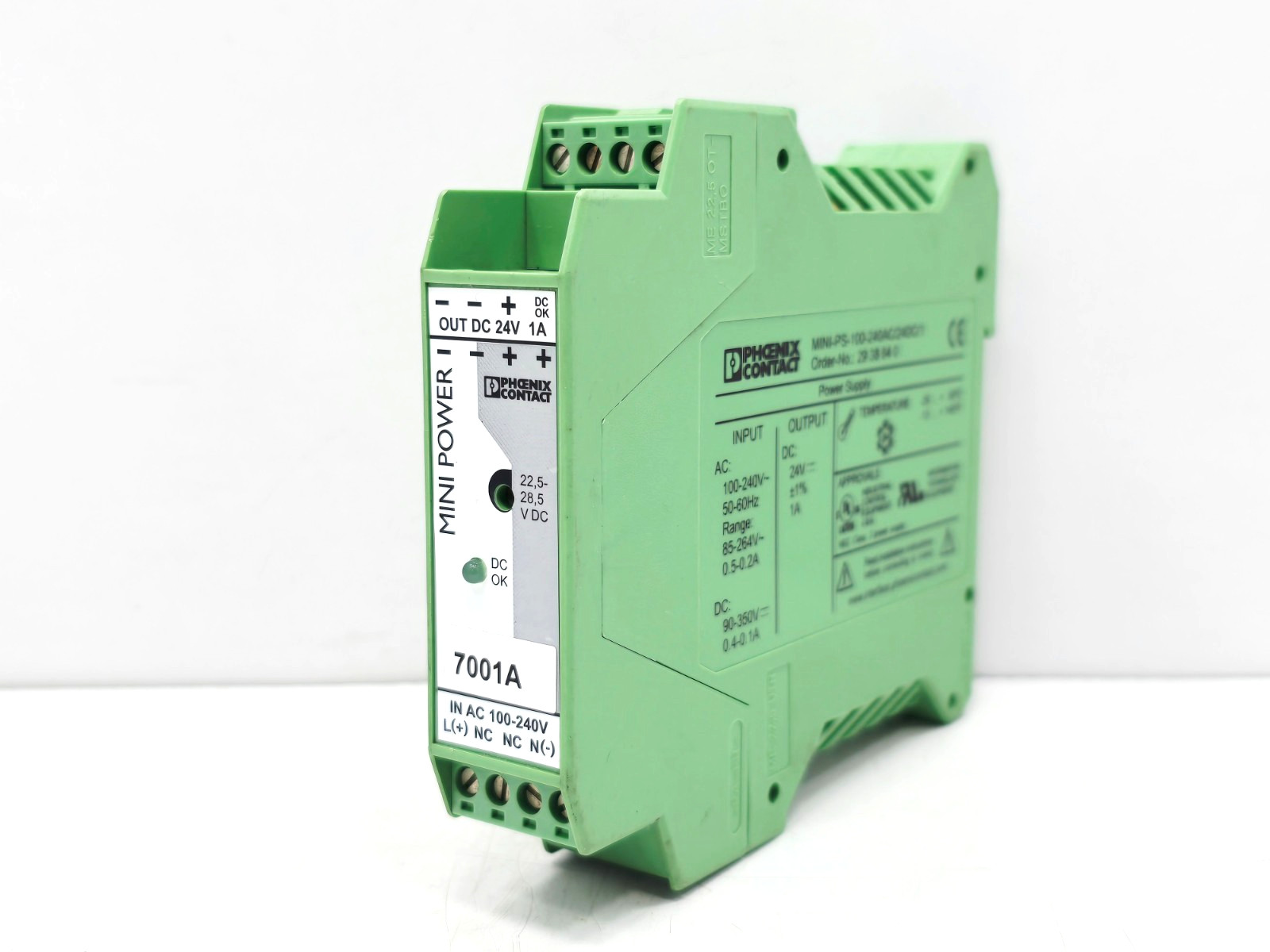 MINI-PS-100-240AC/24DC/1 PHOENIX CONTACT POWER SUPPLY 2938840