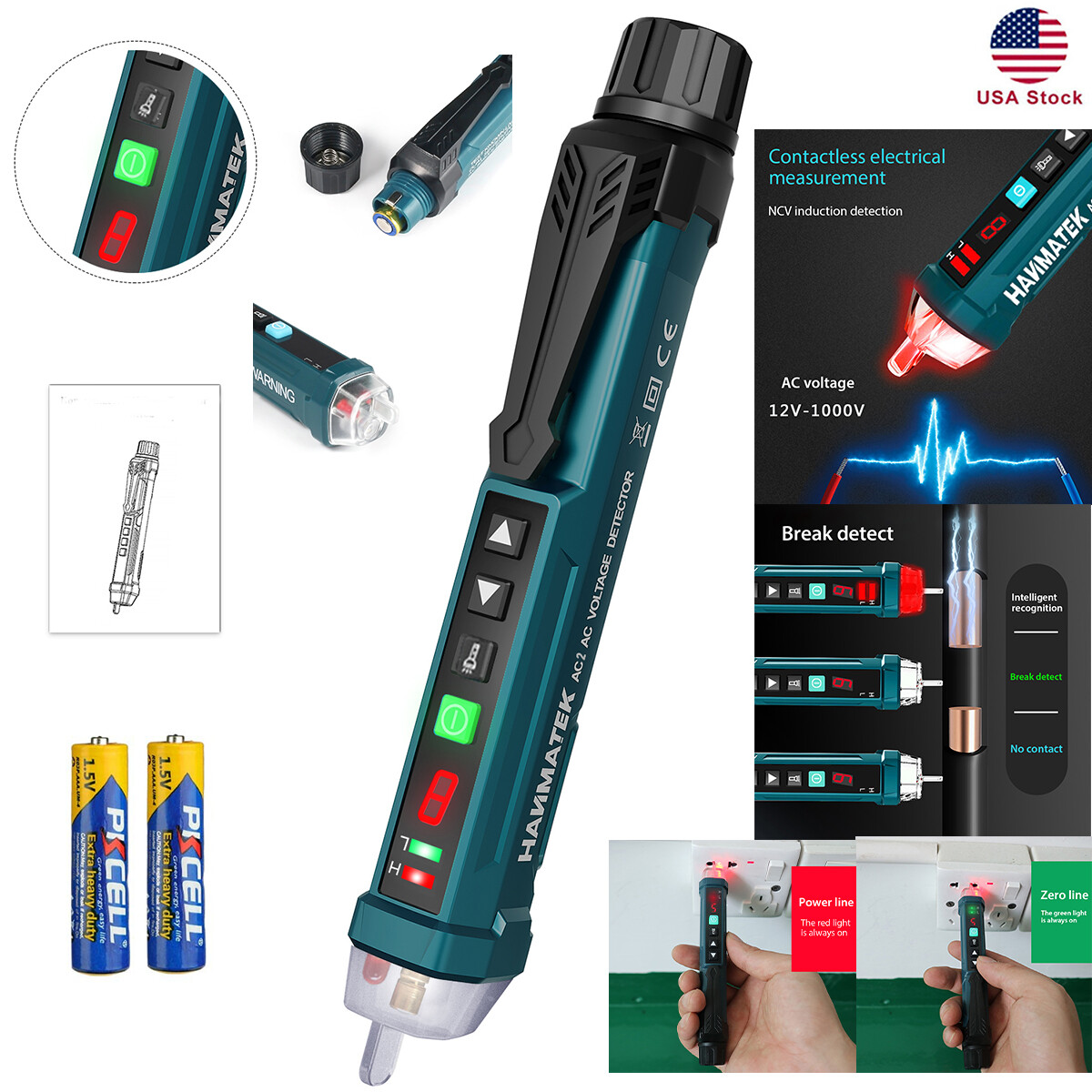 HANMATEK 12~1000V AC Electrical Tester Pen Sensitivity Electrical Non-Contact