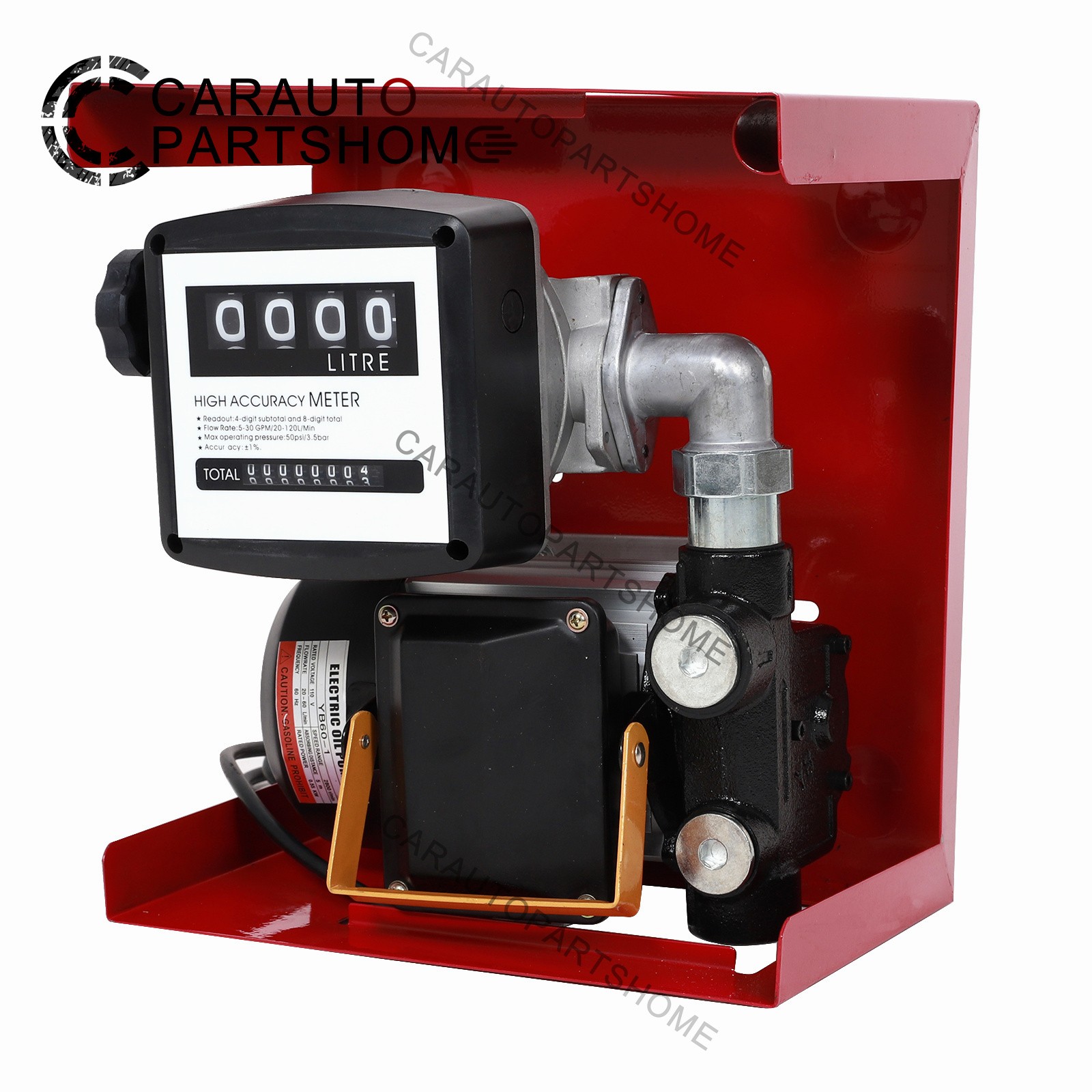 16GPM 110V Electric Oil Fuel Diesel Gas Transfer Pump w/Meter Manual Nozzle Hose