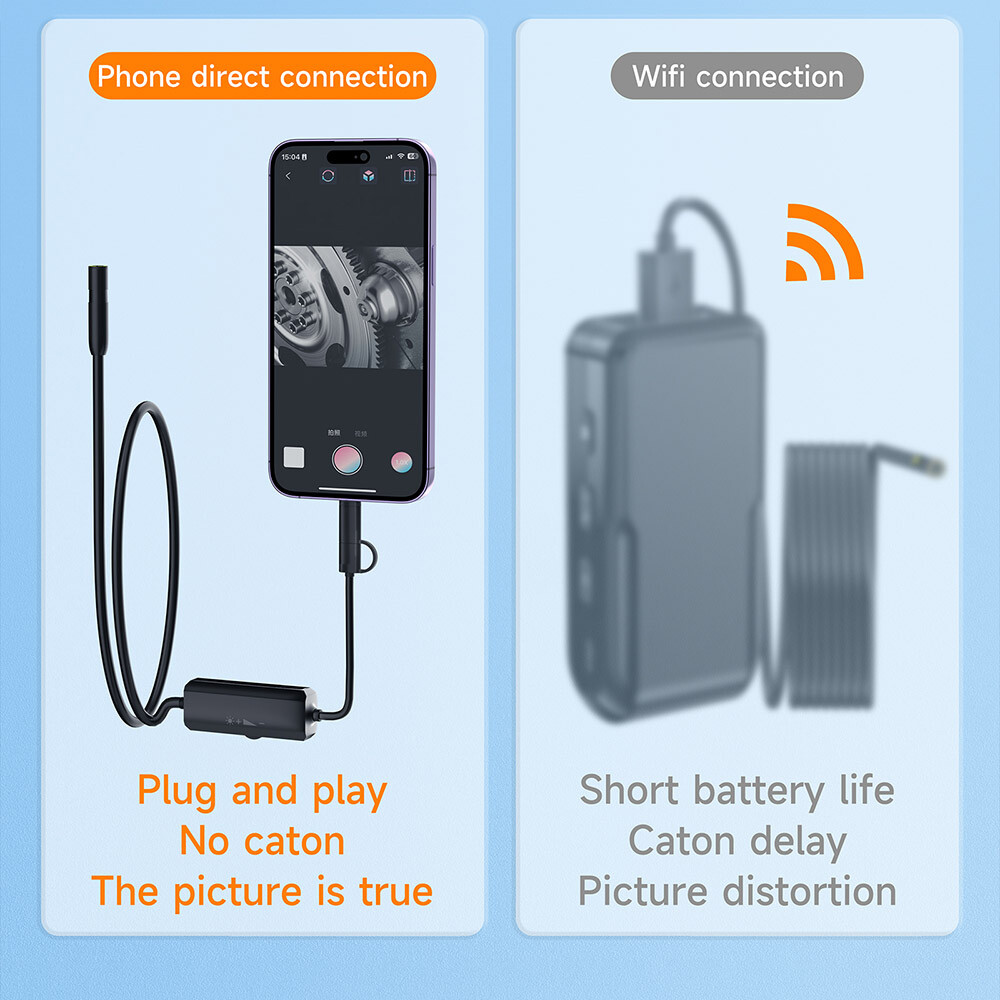 Direct Plug Endoscope iPhone iPad iOS Android phone Waterproof Inspect Camera US