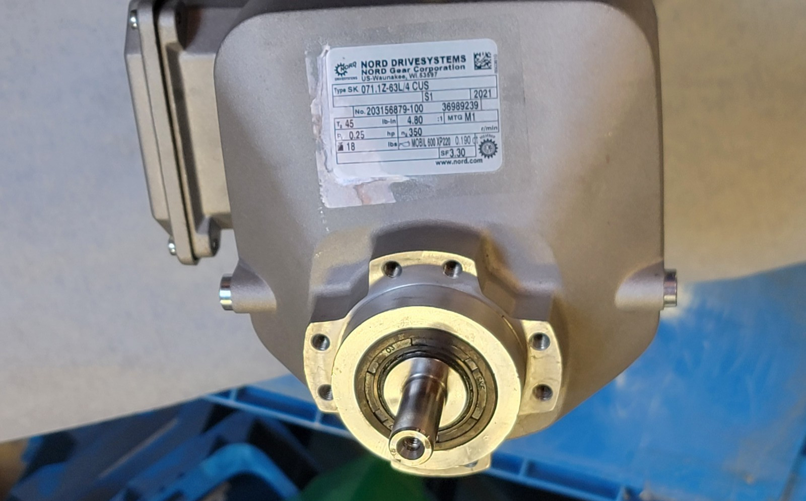 Nord SK63L/4 CUS SK071.1Z-63L/4 Gearmotor+ Reducer 0.25HP 1680 RPM 4.80:1 Ratio
