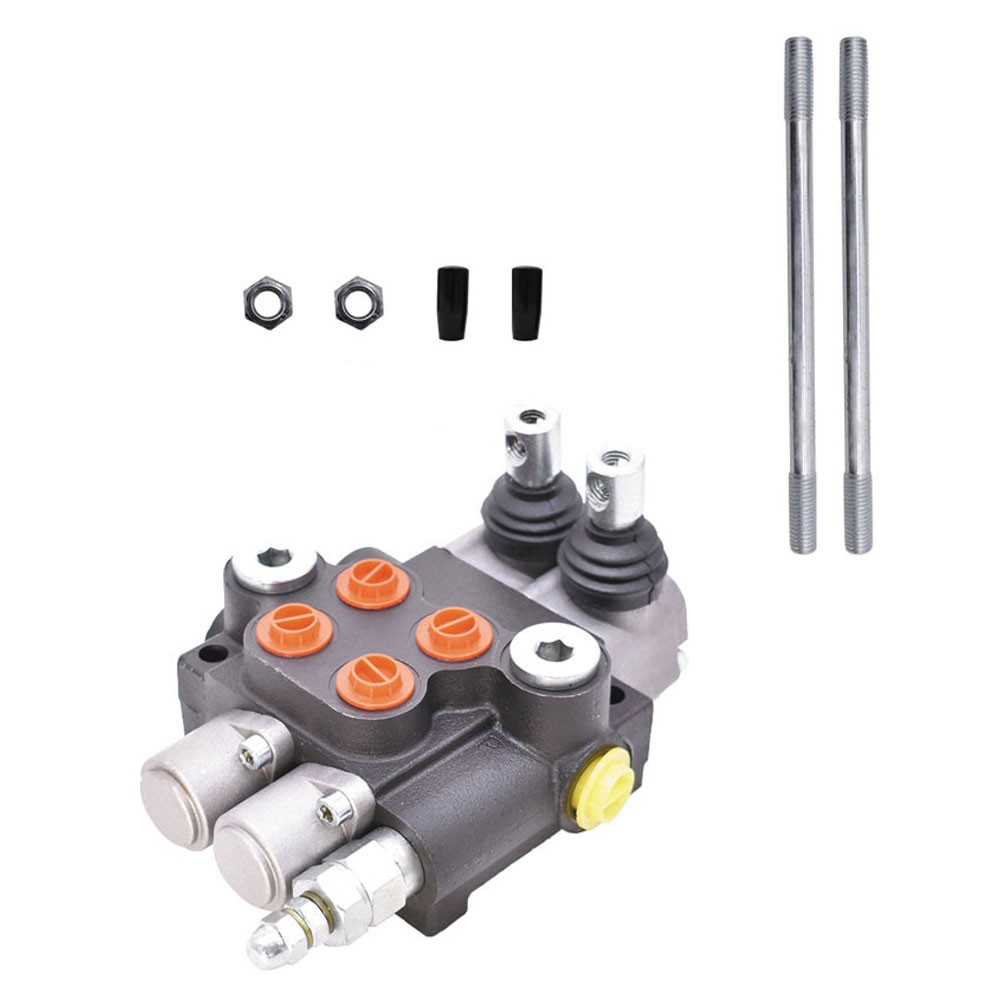 Hydraulic Control Valve 13GPM 2 Spool Double Acting 3600PSI W/Handle SAE Ports