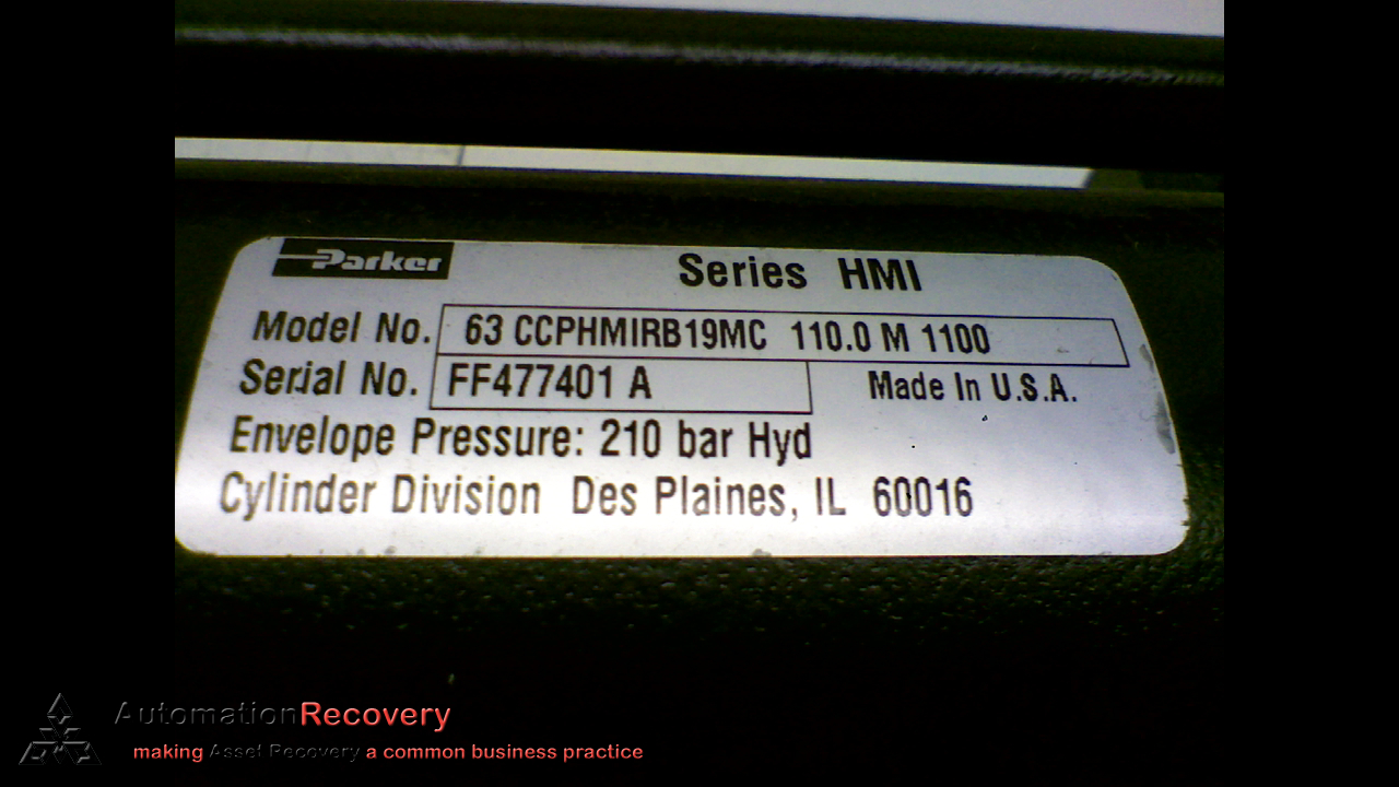 PARKER 63 CCPHMIRB19MC 110.0M 1100 HYDRAULIC CYLINDER, NEW* #173299