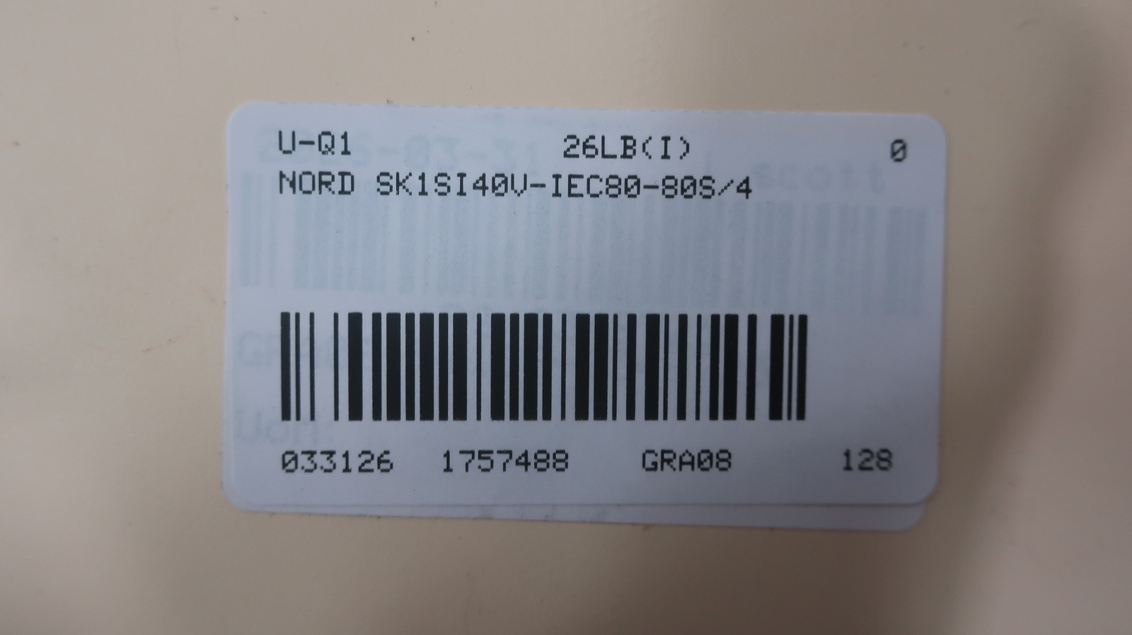 Nord SK1SI40V-IEC80-80S/4 Gearmotor 275rpm 0.63kw 230/460v-ac 3ph