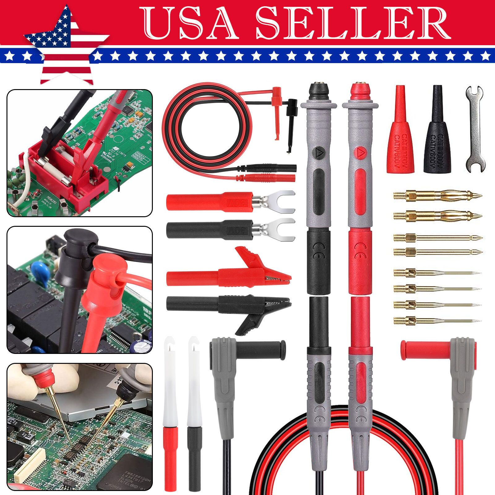 23 in 1 Multimeter Test Lead Kit Electrical Alligator for Meter Clip Probe