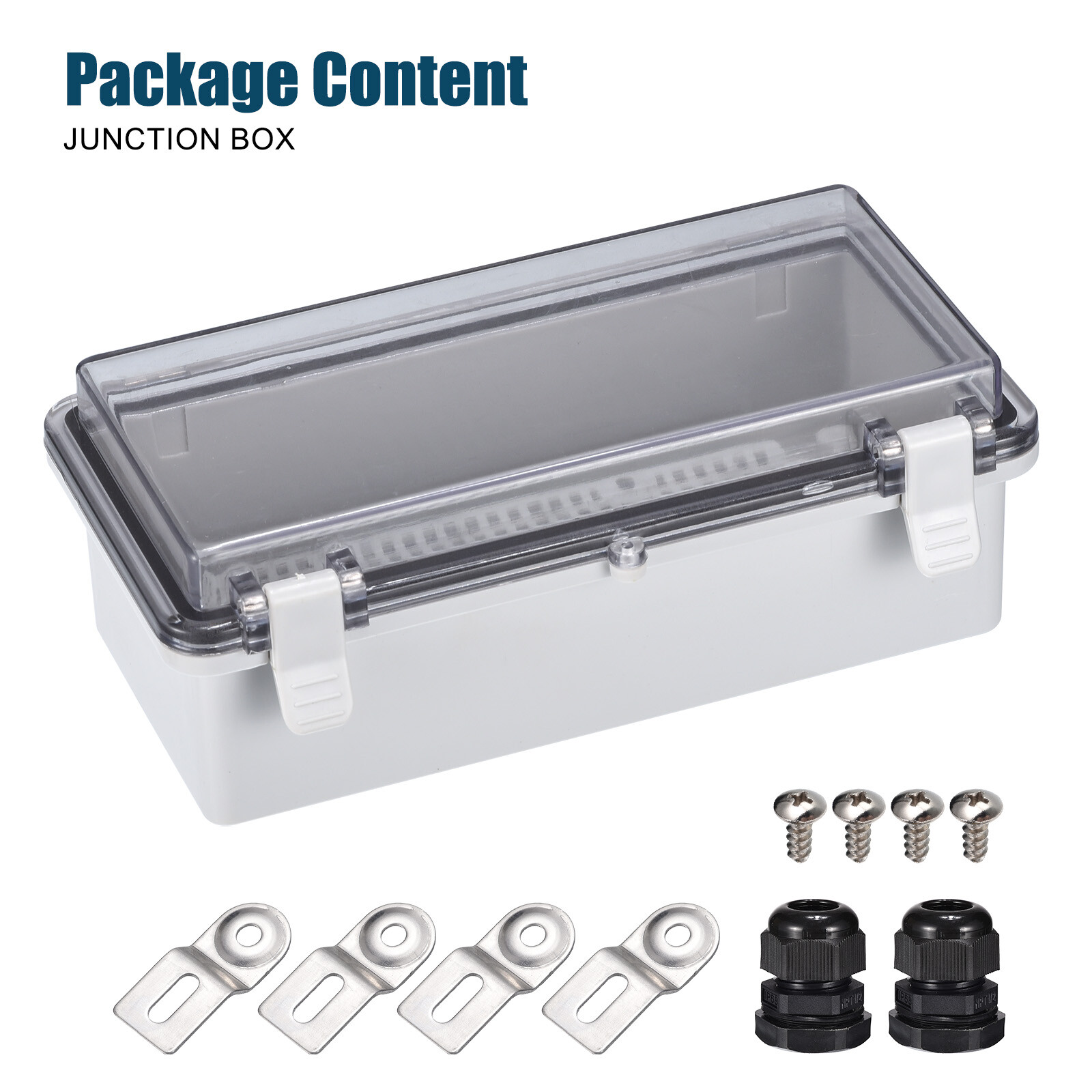 Junction Box Electrical Enclosure IP67 Waterproof ABS Plastic Hinged Cover 7.9″