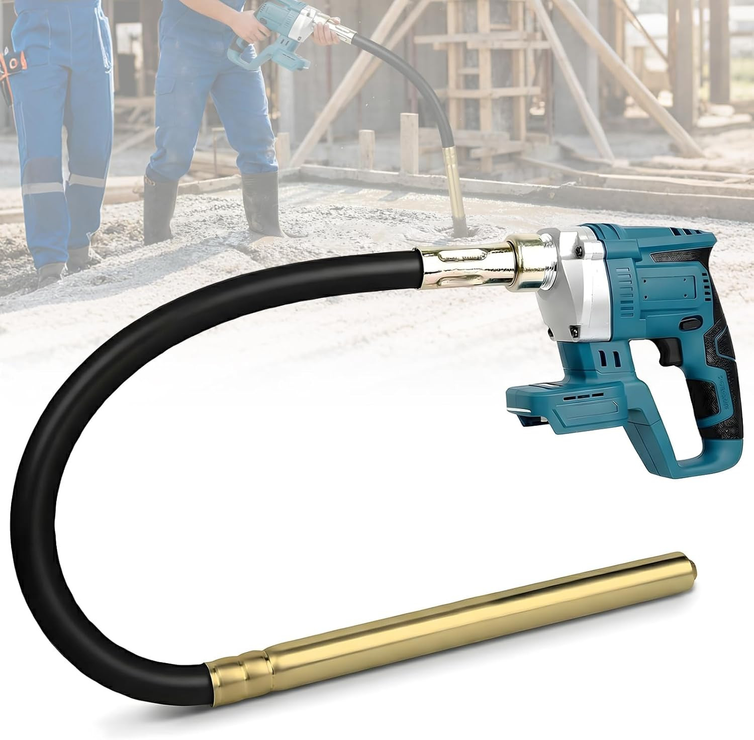 Cordless Handheld Concrete Vibrator Tool, Compatible with Makita 18V Battery (No