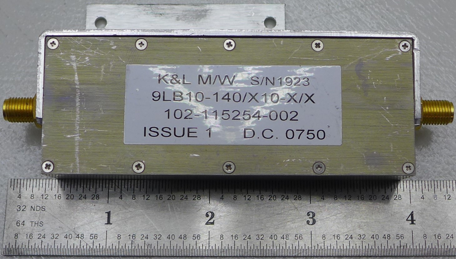 K&L 9LB10-140/X10-X/X Bandpass Filter 135 to 145 MHz